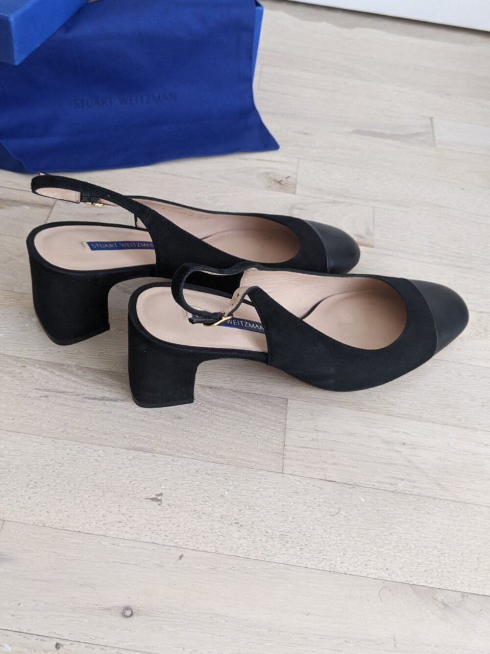 Designer Stuart Weitzman black slingback, 9M - Picture 3 of 5